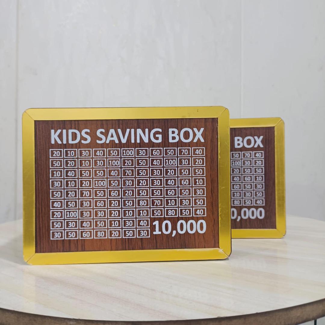10,000 Rupees Kids Saving Box – Wooden Money Saving | Challenge Chart for Children