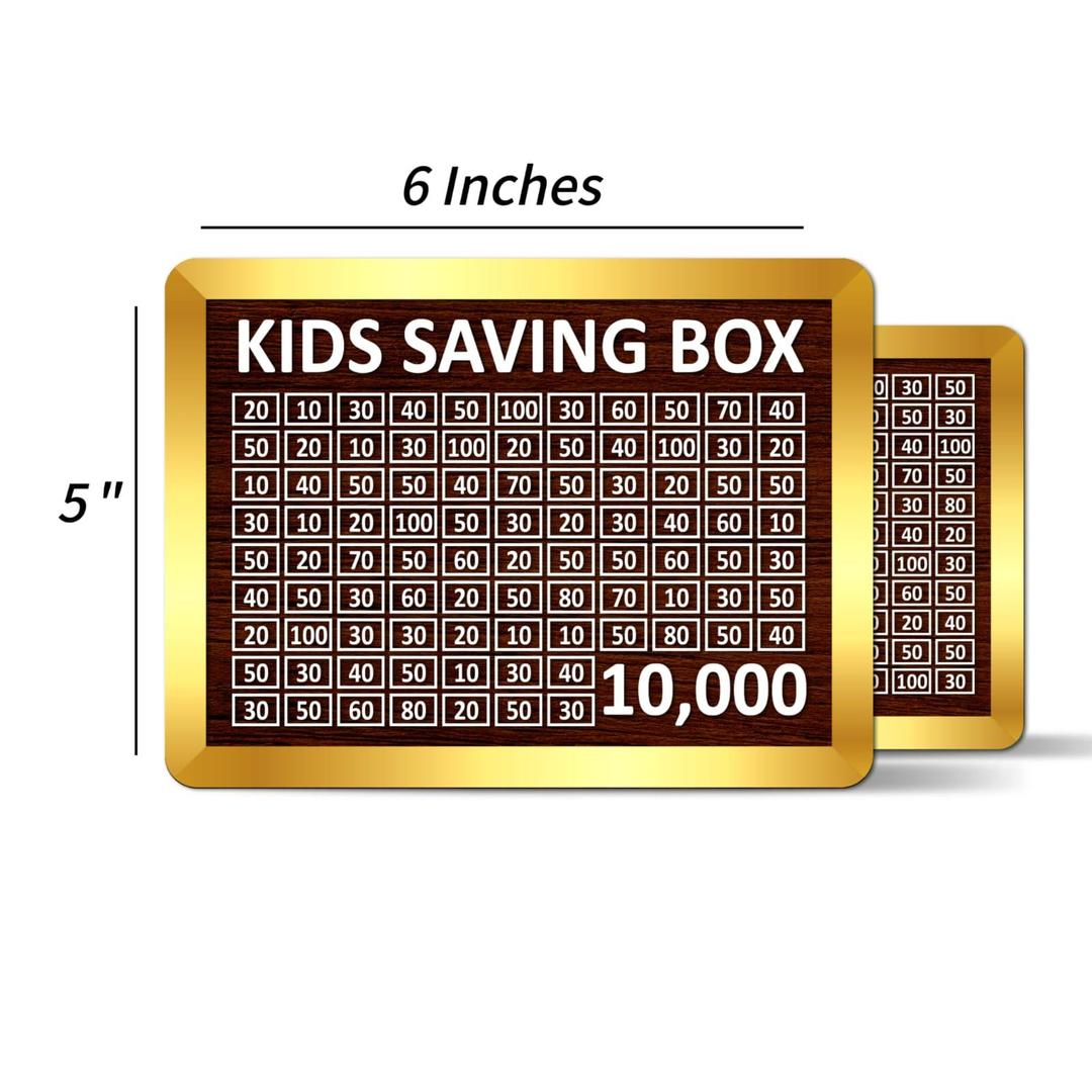 10,000 Rupees Kids Saving Box – Wooden Money Saving | Challenge Chart for Children