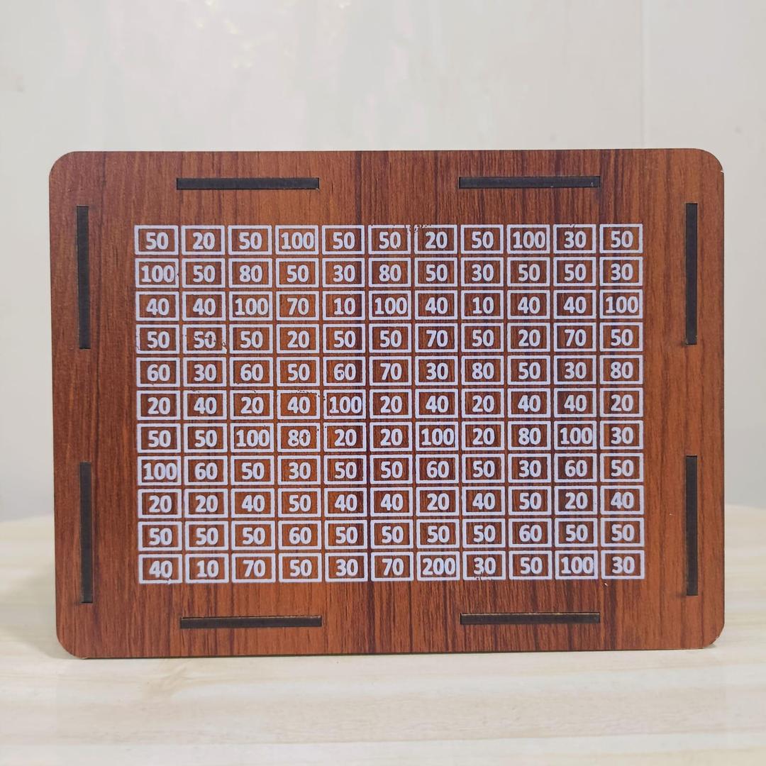 10,000 Rupees Kids Saving Box – Wooden Money Saving | Challenge Chart for Children